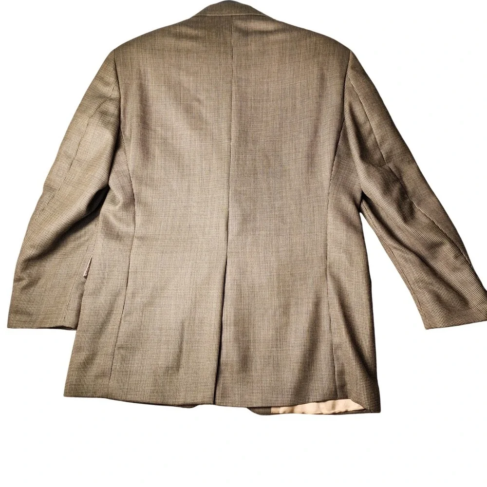 Unbranded Blazer Mens Brown Tan Micro Houndstooth Two Button Sport‎ Coat